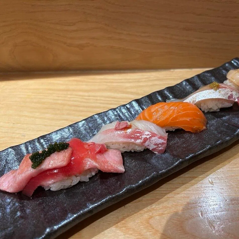 Each set of five sushi from Haku Sushi contains at least one premium seasonal ingredient. 