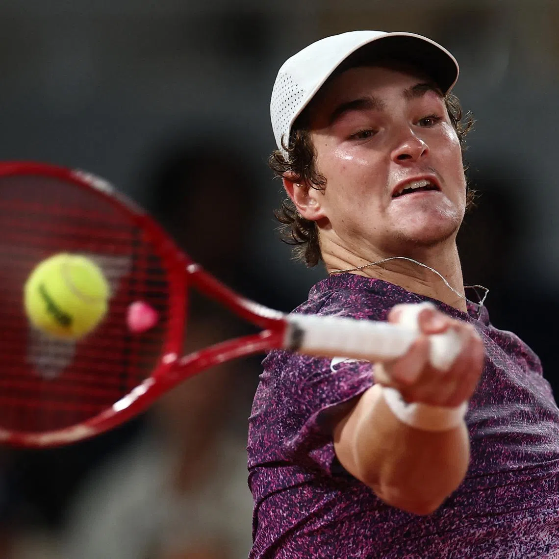 Tennis - French Open - Roland Garros, Paris, France - May 31, 2026 Brazil's Joao Fonseca in action during his fourth round match against Norway's Casper Ruud REUTERS/Guglielmo Mangiapane