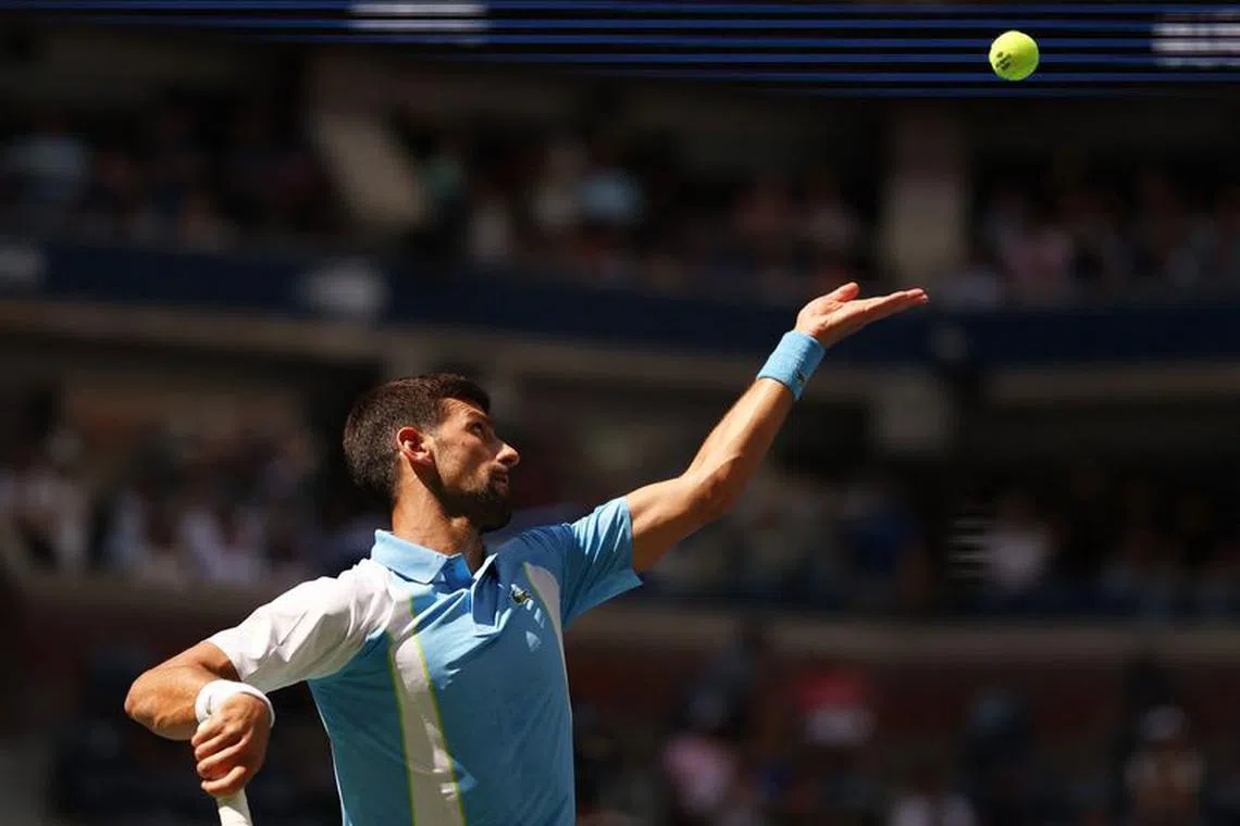 Tennis - U.S. Open - Flushing Meadows, New York, United States - August 30, 2023 Serbia's Novak Djokovic in action during his second round match against Spain's Bernabe Zapata Miralles REUTERS/Mike Segar