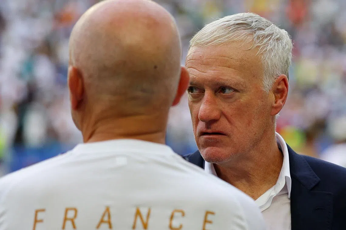 Soccer Football - FIFA World Cup 2026 - Bronze Final - France v England - Miami Stadium, Miami Gardens, Florida, U.S. - July 18, 2026  France coach Didier Deschamp looks dejected after the match as France finish fourth place in the World Cup REUTERS/Carlos Barria