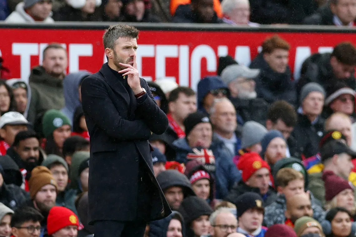 Soccer Football - Premier League - Manchester United v AFC Bournemouth - Old Trafford, Manchester, Britain - October 25, 2026 Manchester United manager Michael Carrick reacts REUTERS/Chris Radburn