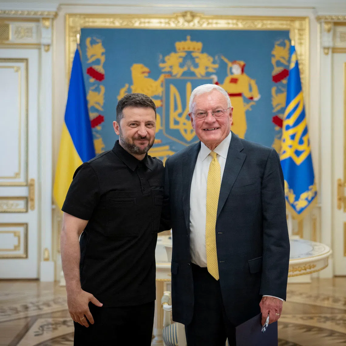 Ukraine's President Volodymyr Zelenskiy meets with U.S. Special Envoy for Ukraine Keith Kellogg, amid Russia's attack on Ukraine, in Kyiv, Ukraine July 14, 2025. Ukrainian Presidential Press Service/Handout via REUTERS