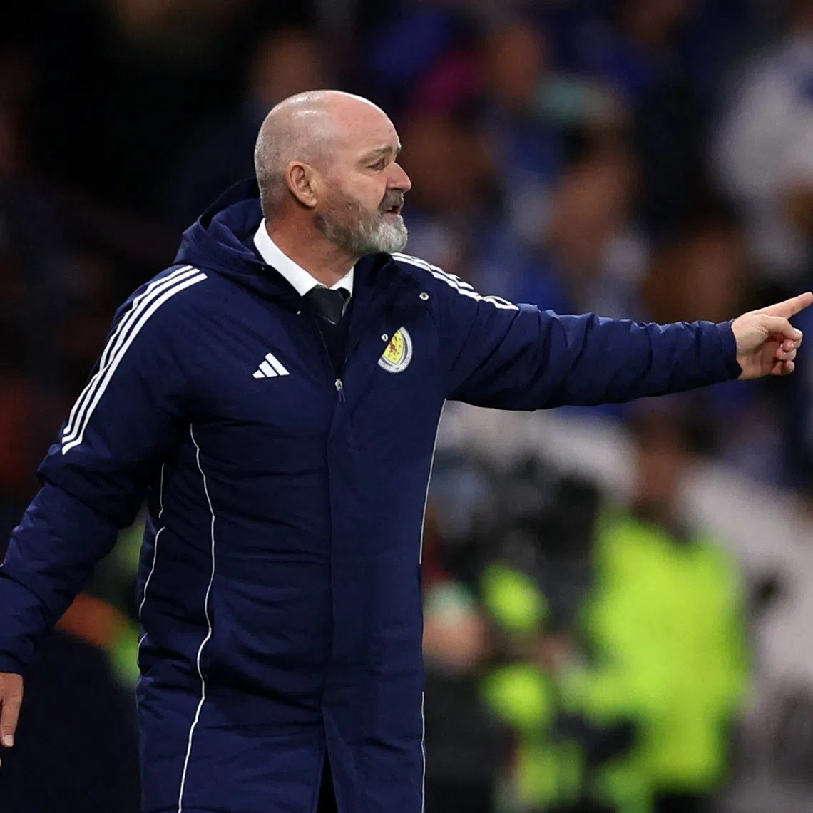 Soccer Football - FIFA World Cup - UEFA Qualifiers - Group C - Scotland v Greece - Hampden Park, Glasgow, Scotland, Britain - October 9, 2025 Scotland manager Steve Clarke reacts REUTERS/Russell Cheyne