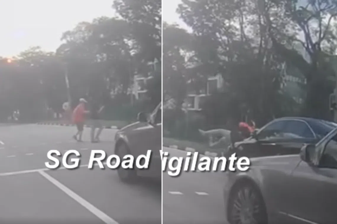 Dashcam footage of the accident show two pedestrians crossing the road before being struck and flung into the air by an oncoming car. 