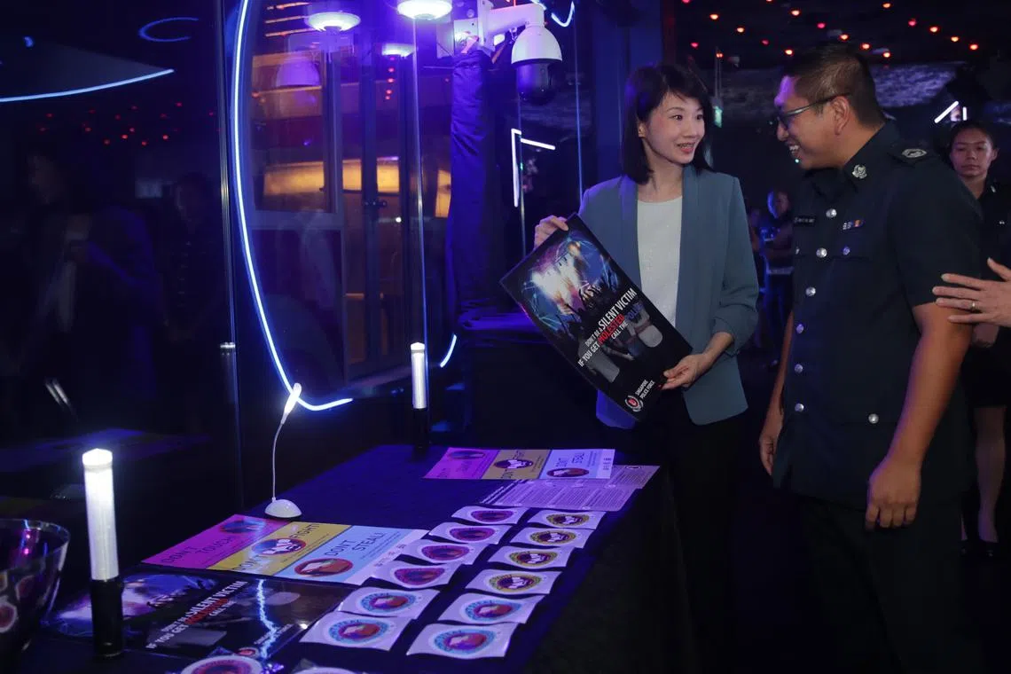 Minister of State for Home Affairs Sun Xueling at the launch of the "smart clubbing" campaign at Marquee nightclub.