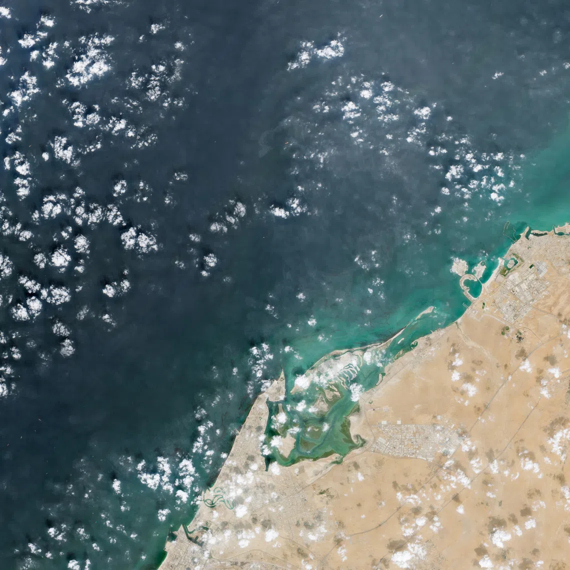 Images from the EU’s Copernicus satellite observation network dated Oct 24 show the oil spill has widened over the last few days and is reaching close to the shores of the northern Umm Al Quwain emirate.