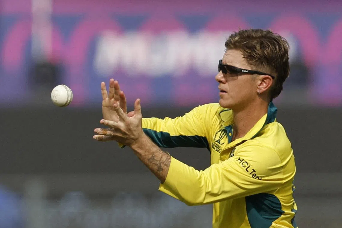 FILE PHOTO: Cricket - ICC Cricket World Cup 2023 - Australia v Afghanistan - Wankhede Stadium, Mumbai, India - November 7, 2023 Australia's Adam Zampa in action REUTERS/Francis Mascarenhas/File Photo