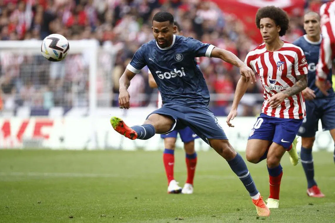 FILE PHOTO:Soccer Football - LaLiga - Atletico Madrid v Girona - Metropolitano, Madrid, Spain - October 8, 2022 Girona's Yangel Herrera in action REUTERS/Juan Medina/File Photo