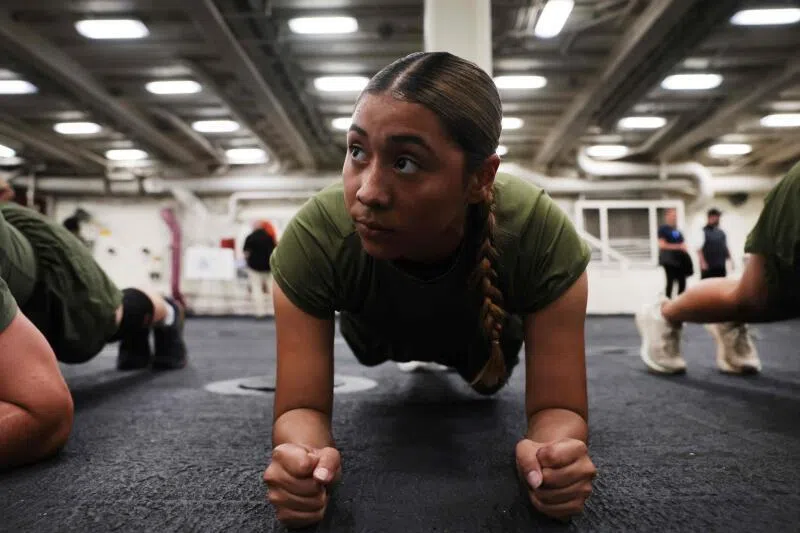 Women do serve in the US military such as Marines on the USS Arlington, but the MAGA view of women sees no place for them in combat roles. 