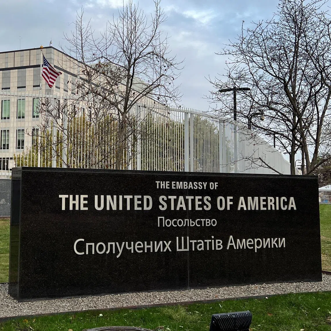 A view shows the U.S. embassy, amid Russia's attack on Ukraine, in Kyiv, Ukraine November 20, 2024. REUTERS/Sergiy Karazy