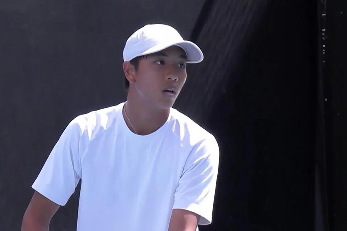 Singapore player Bill Chan at the Australian Open junior championships.