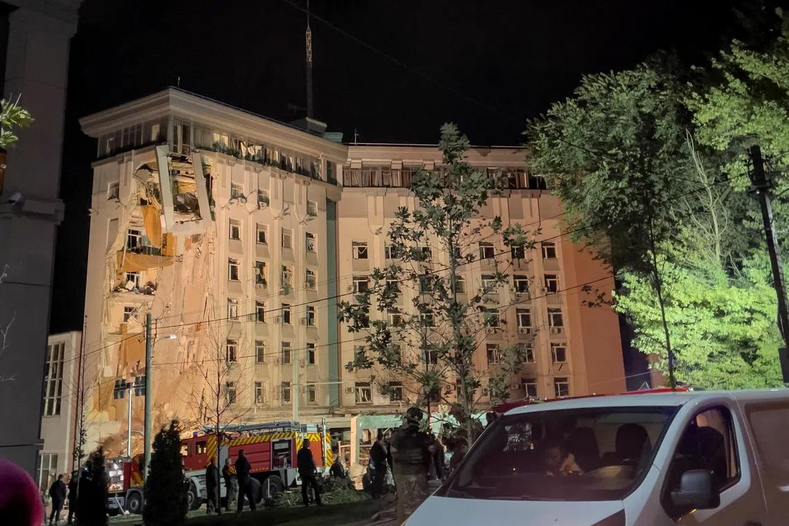A view shows a building damaged by a Russian missile strike, amid Russia's attack on Ukraine, in Dnipro, Ukraine July 28, 2023. REUTERS/Mykhailo Moskalenko