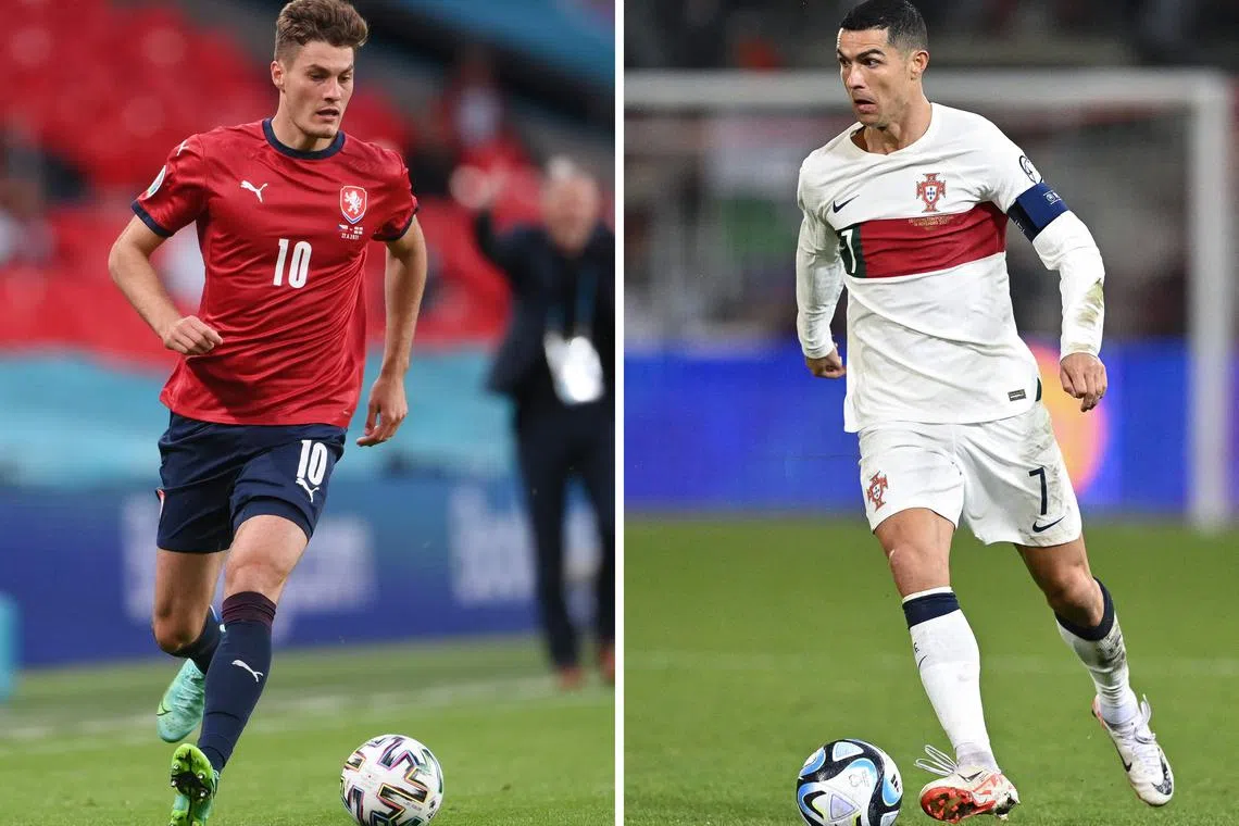 Czech Republic's forward Patrik Schick (left) and Portugal’s forward Cristiano Ronaldo are likely to shoulder the goalscoring burden for their sides this time around.