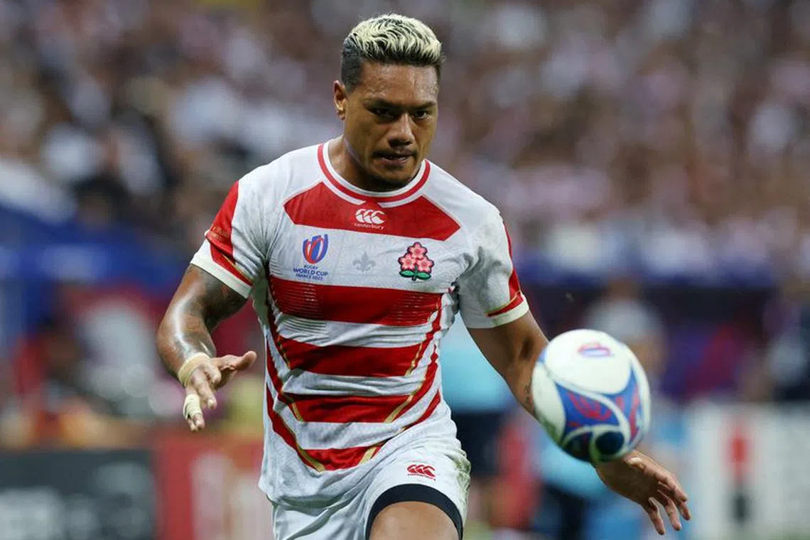 FILE PHOTO: Rugby Union - Rugby World Cup 2023 - Pool D - England v Japan - Allianz Riviera, Nice, France - September 17, 2023 Japan's Lomano Lemeki in action REUTERS/Stephanie Lecocq/File Photo