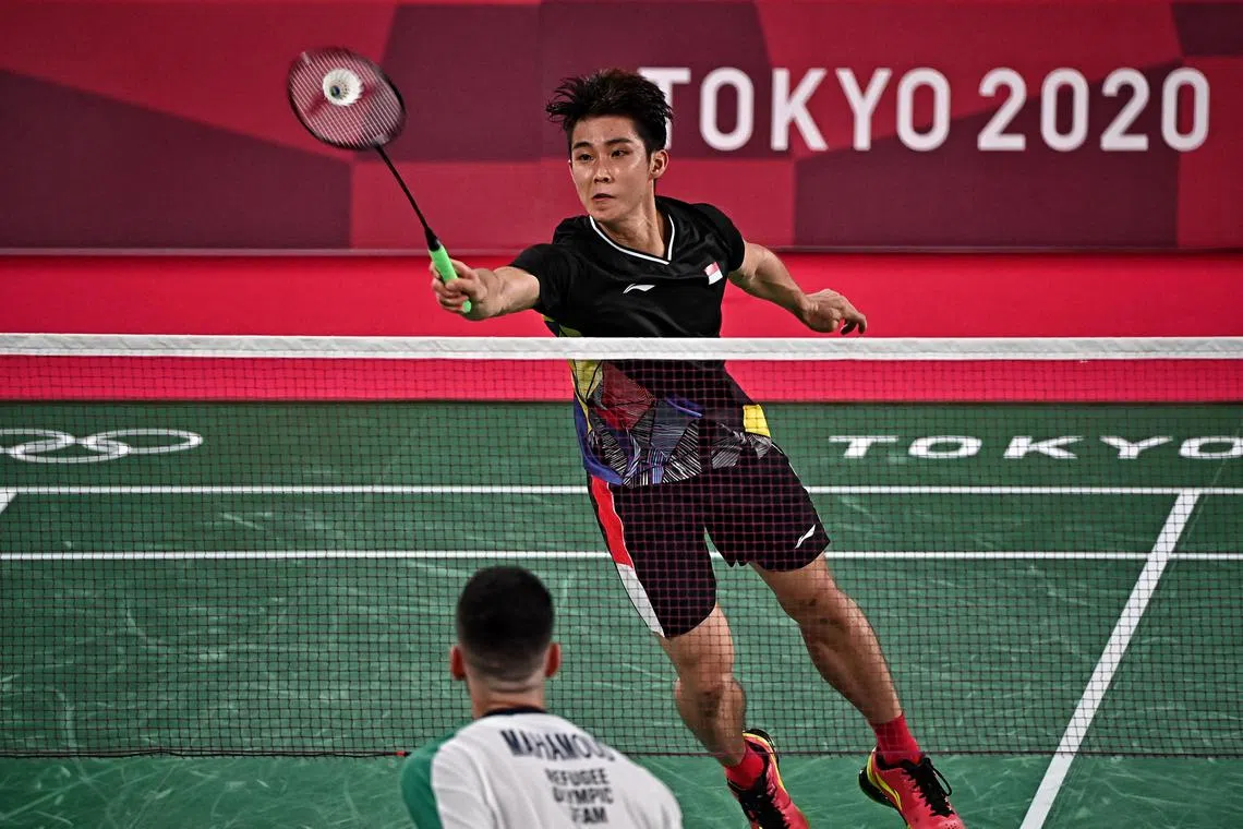 ST20210721_202102603790 Kua Chee Siong/ pixoly27/ Singapore shuttler Loh Kean Yew in action during the Singles Group Play Stage at the Musashino Forest Sport Plaza during the Tokyo Olympics on 26 July 2021.