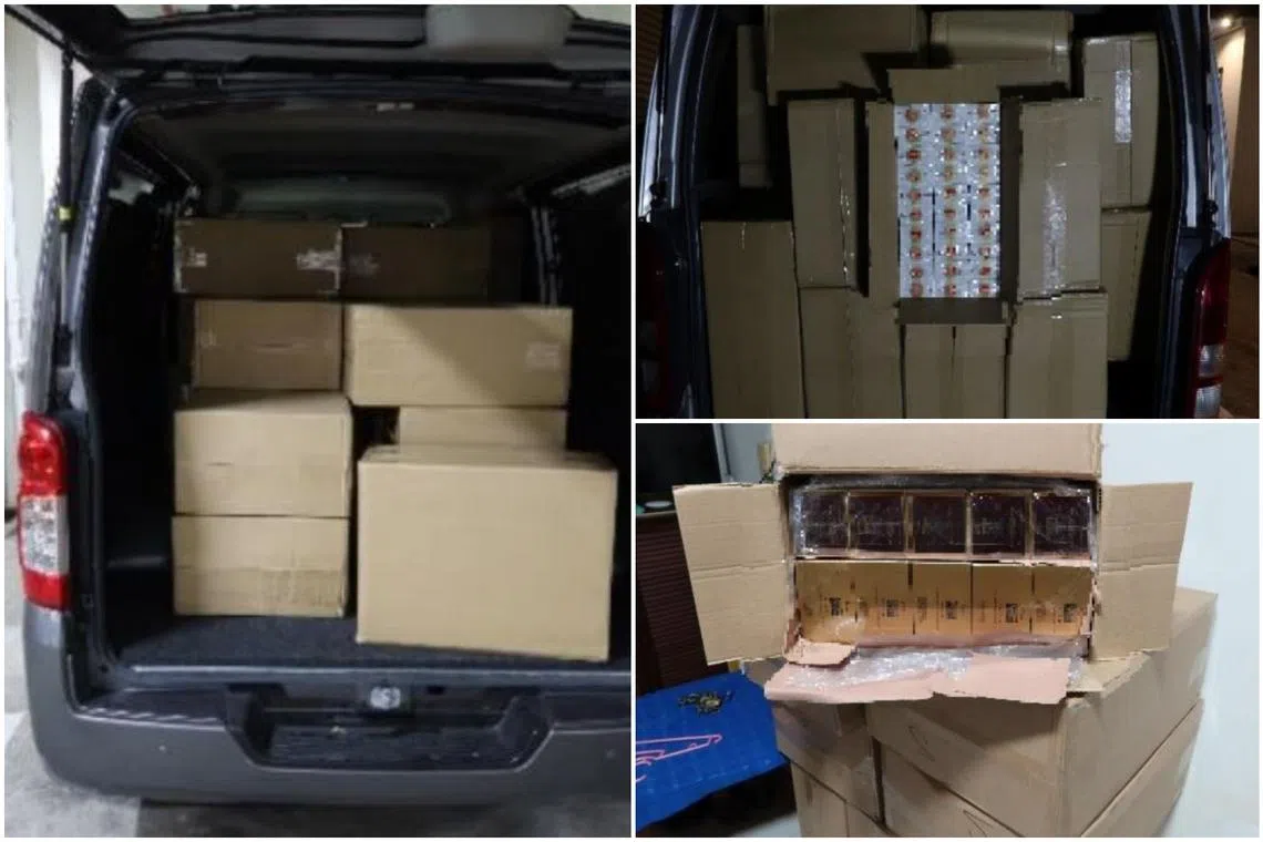 A total of 5,800 cartons of duty-unpaid cigarettes were seized in two separate operations by customs officers.