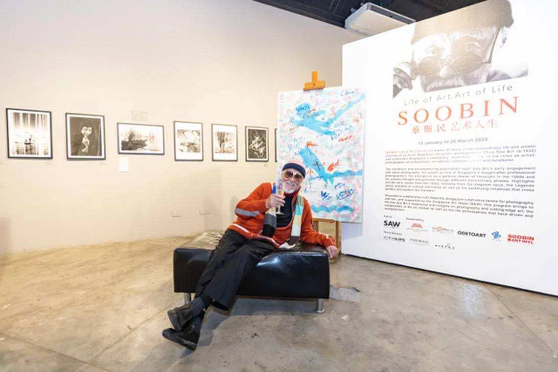 Photographer, gallerist and art dealer Chua Soo Bin at the exhibition called Soo Bin: Life of Art, Art of Life at Objectifs, Chapel Gallery in Jan 2023. 