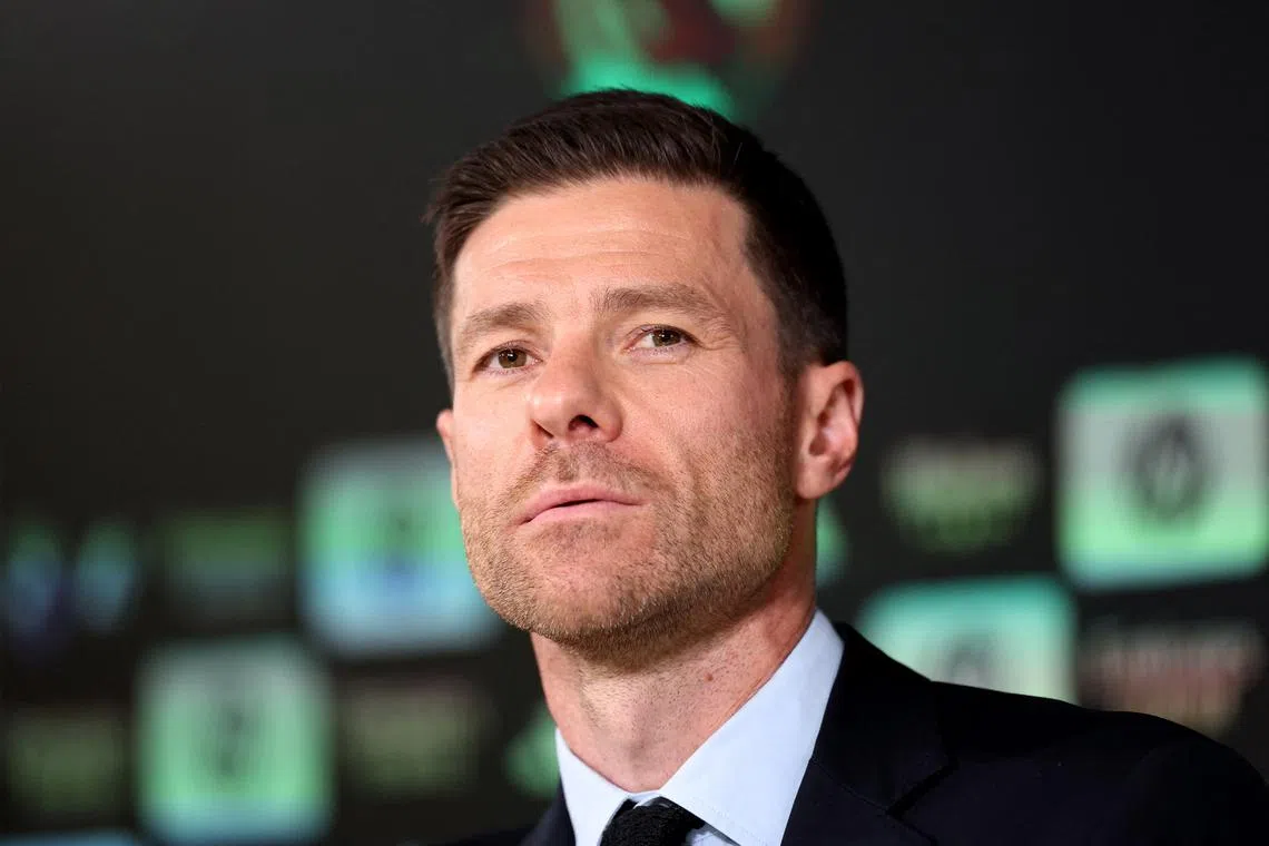FILE PHOTO: Soccer Football - Real Madrid unveil new coach Xabi Alonso - Ciudad Real Madrid, Valdebebas, Madrid, Spain - May 26, 2025 Real Madrid new coach Xabi Alonso during the unveiling press conference REUTERS/Juan Medina/File Photo