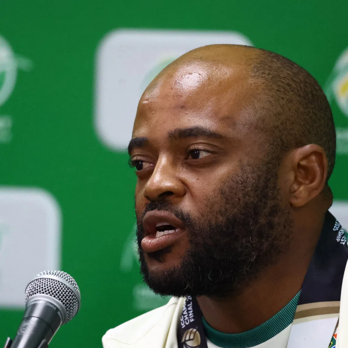 FILE PHOTO: Cricket - South Africa return home after historic World Test Championship win - Cricket South Africa, Melrose, Johannesburg, South Africa - June 18, 2025 South Africa's Temba Bavuma during a press conference REUTERS/Siphiwe Sibeko/File  Photo
