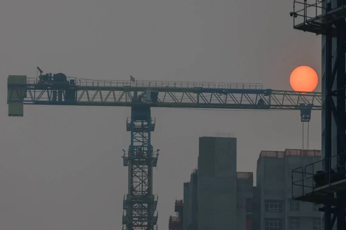 Hazy conditions seen from Holland Village on Oct 15.