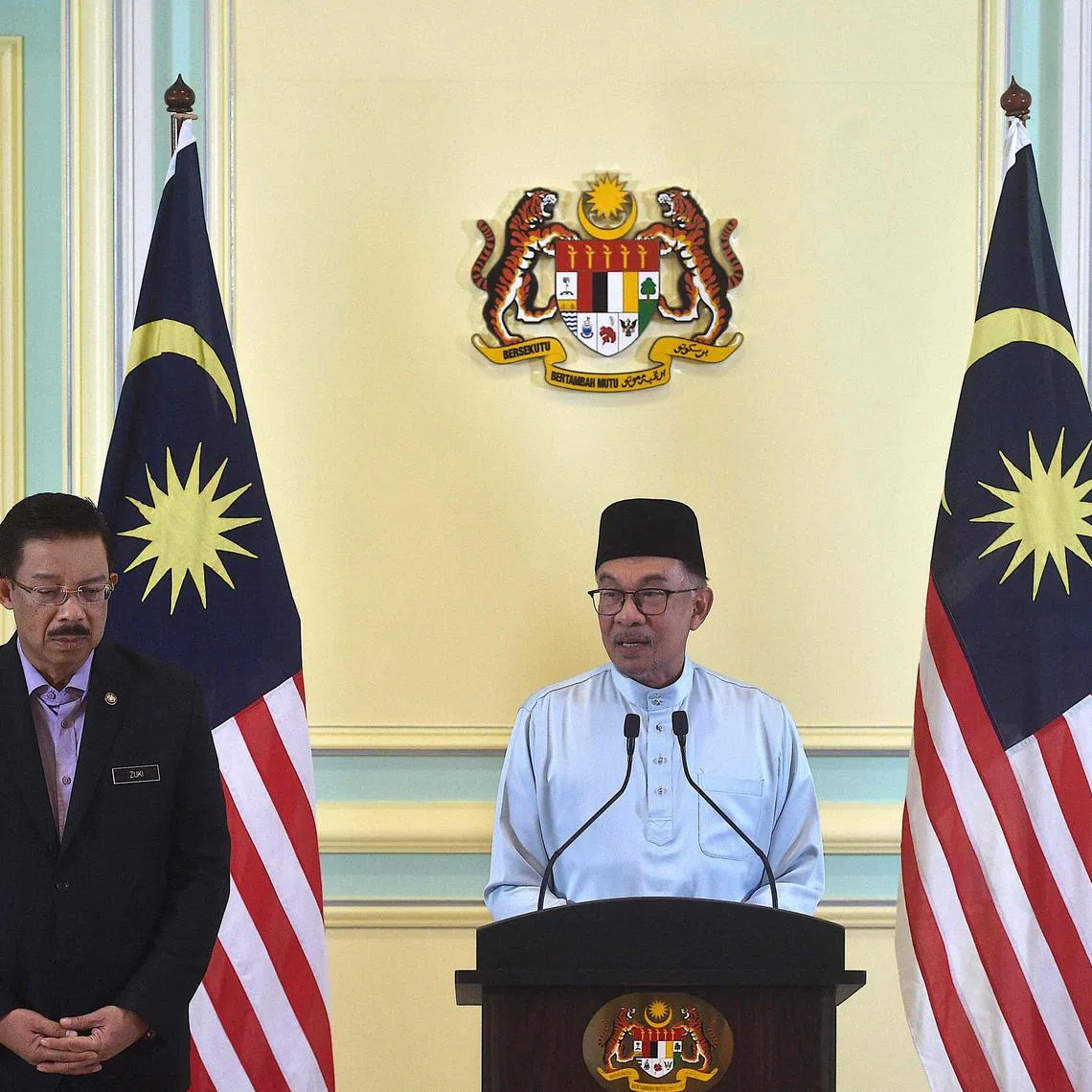 Malaysian PM Anwar Ibrahim announcing his new Cabinet on Dec 2.