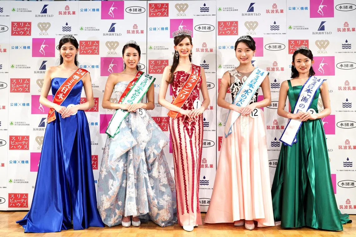 Ms Karolina Shiino's (centre) expected victory in a contest that, most years, passes little-noticed has sparked a debate on “Japanese-ness” – one that is less simple than you might think.
