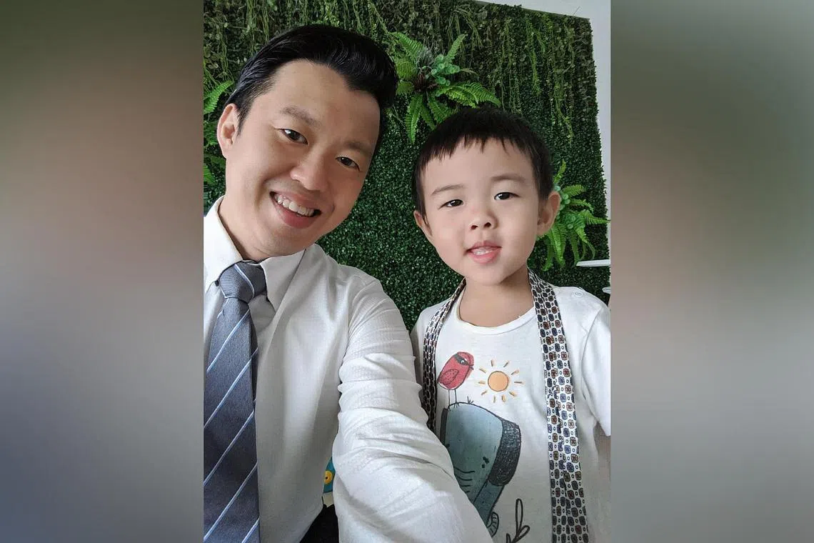 Beauty entrepreneur Eric Tan with his son, Eren.