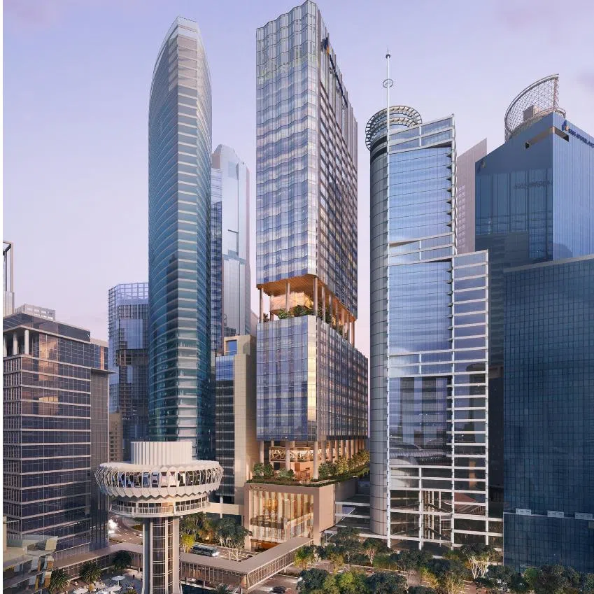 (Clockwise from left) Artist impressions of The Clifford at Raffles Place, Capital Tower’s Urban Plaza, and City Developments Limited's Union Square.