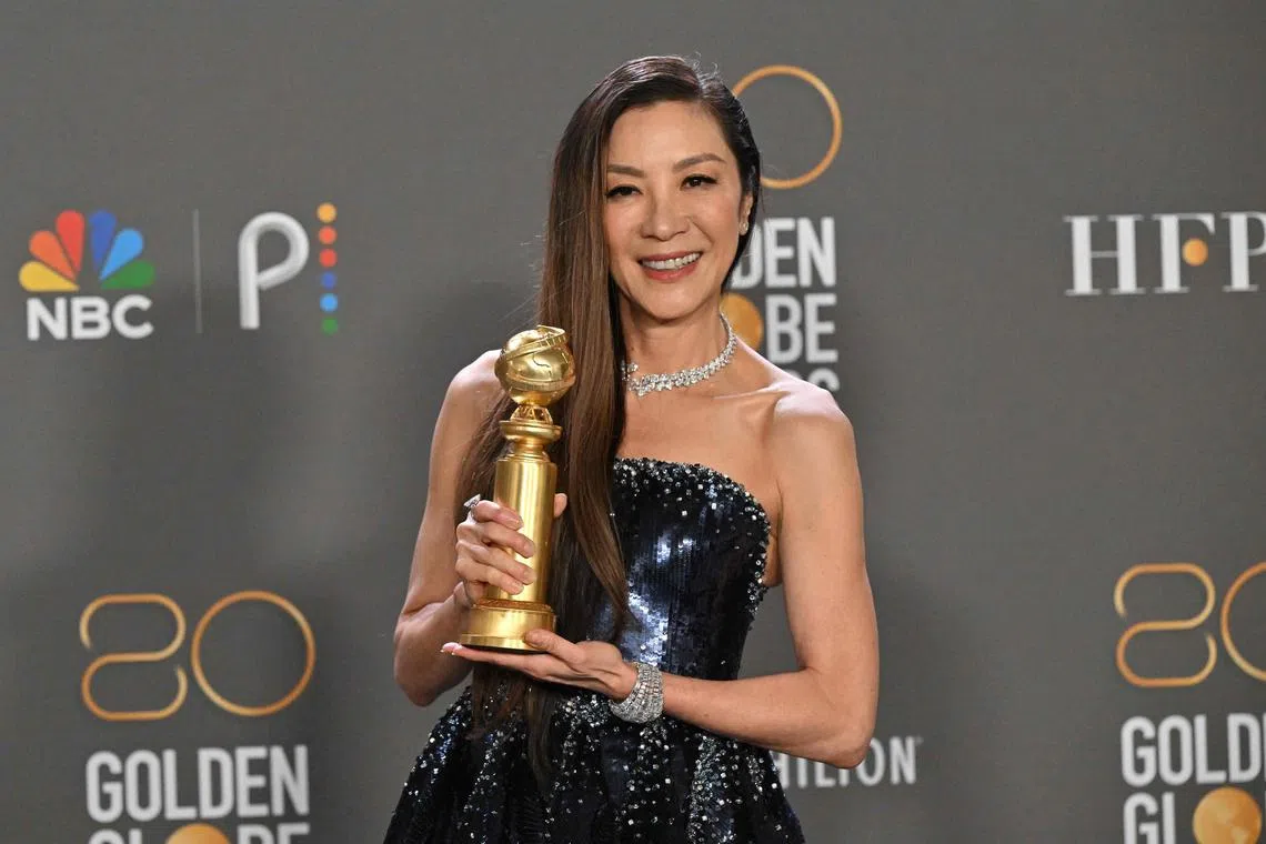 Michelle Yeoh won the Golden Globe for best actress in a musical or comedy film for Everything Everywhere All At Once.