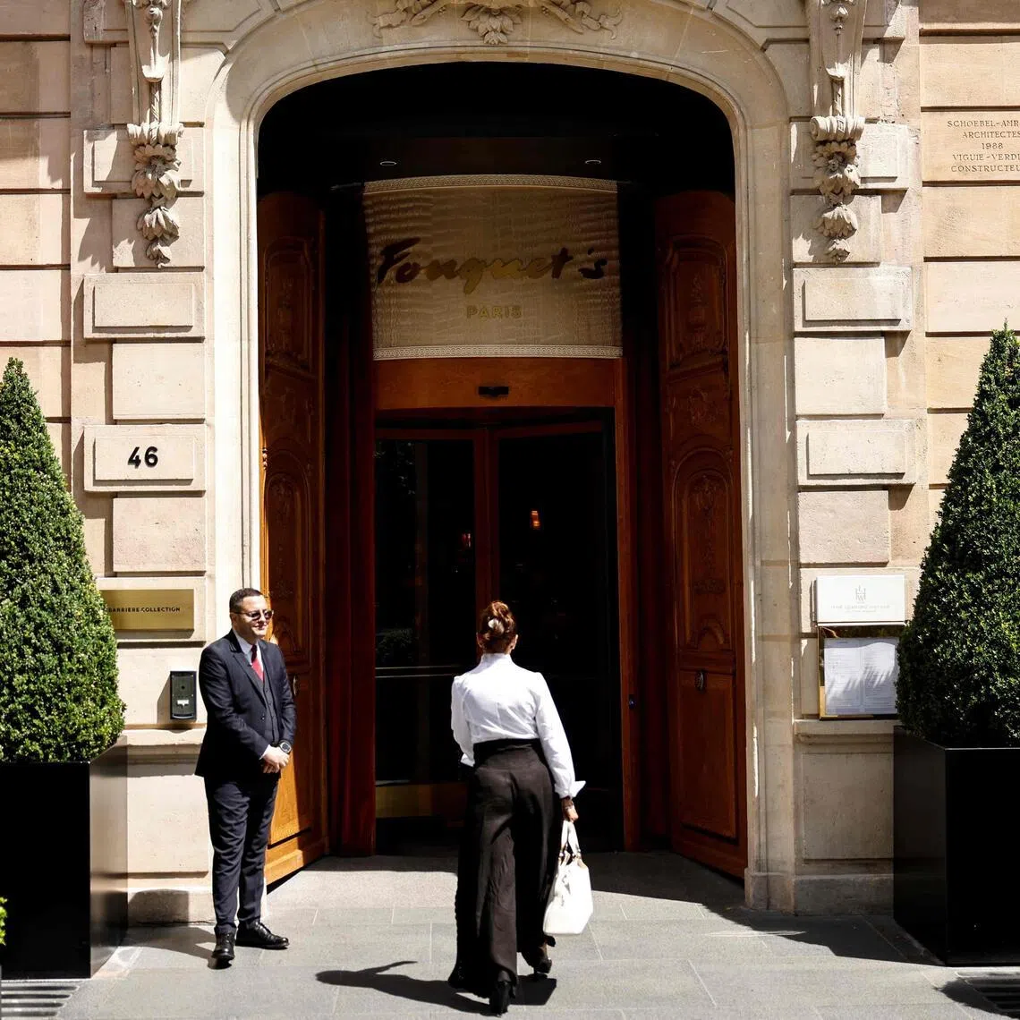 Of the six newly awarded hotels, three are located in the French capital: the Bulgari Hotel, Cheval Blanc and Fouquet’s (above).