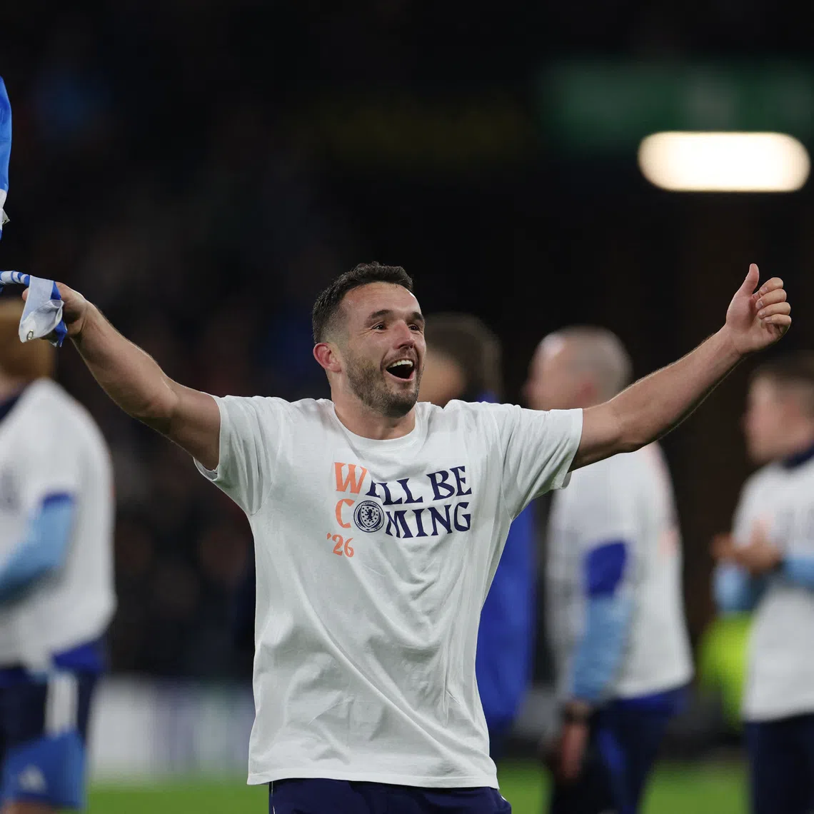 Soccer Football - FIFA World Cup - UEFA Qualifiers - Group C - Scotland v Denmark - Hampden Park, Glasgow, Scotland, Britain - November 18, 2025 Scotland's John McGinn celebrates after they qualify for the World Cup REUTERS/Russell Cheyne