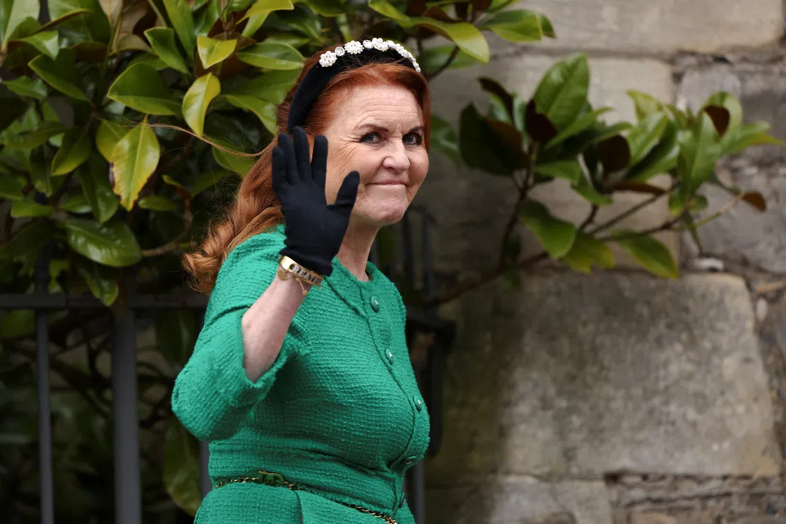 FILE PHOTO: Sarah Ferguson leaves after attending the Easter Matins Service at St. George's Chapel, Windsor Castle, Britain March 31, 2024. REUTERS/Hollie Adams/Pool/ File Photo