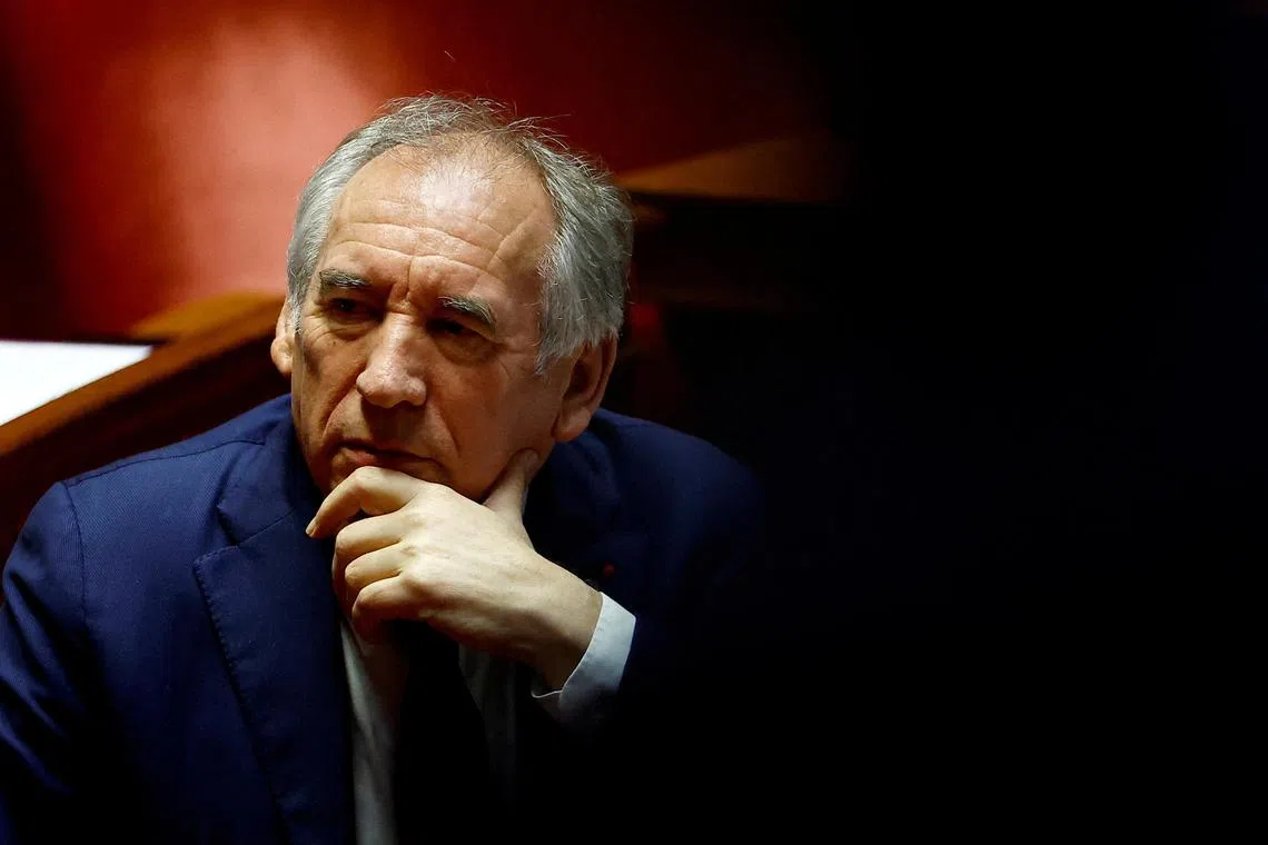 FILE PHOTO: French Prime Minister Francois Bayrou attends the questions to the Prime Minister session at the National Assembly in Paris, France, December 17, 2024. REUTERS/Sarah Meyssonnier/File Photo