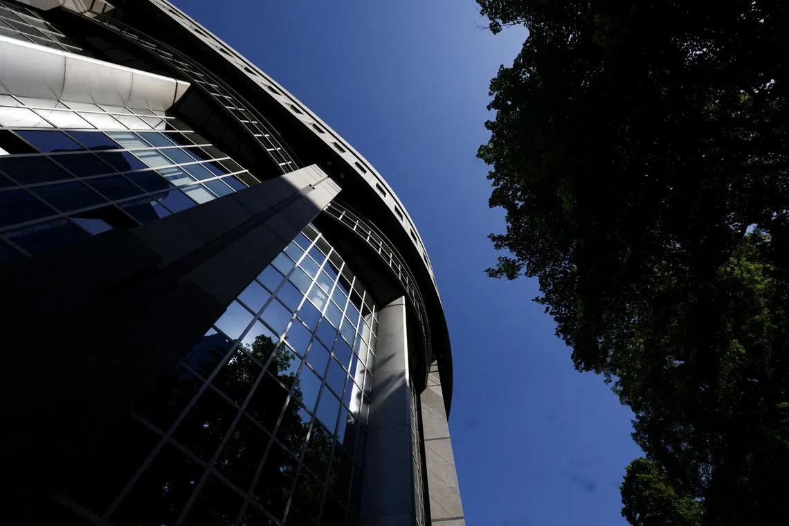 FILE PHOTO: A general view of the building of EU parliament in Brussels, Belgium May 31, 2023. REUTERS/Yves Herman/File Photo