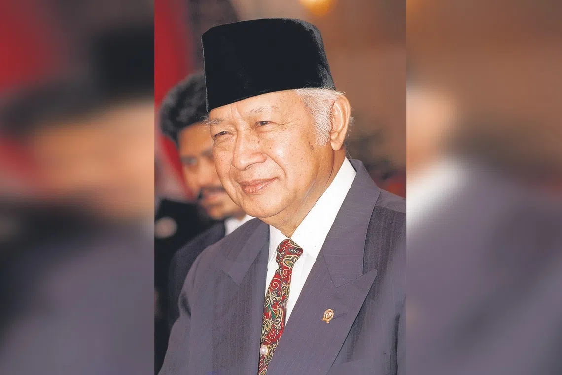 Indonesian President Suharto ruled by controlling the military and economy, as well as by instilling fear.