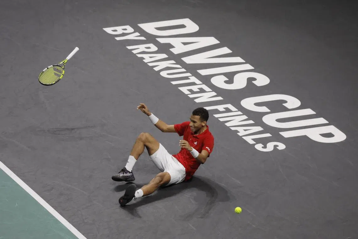 Canada's Felix Auger-Aliassime celebrates after winning his final match.