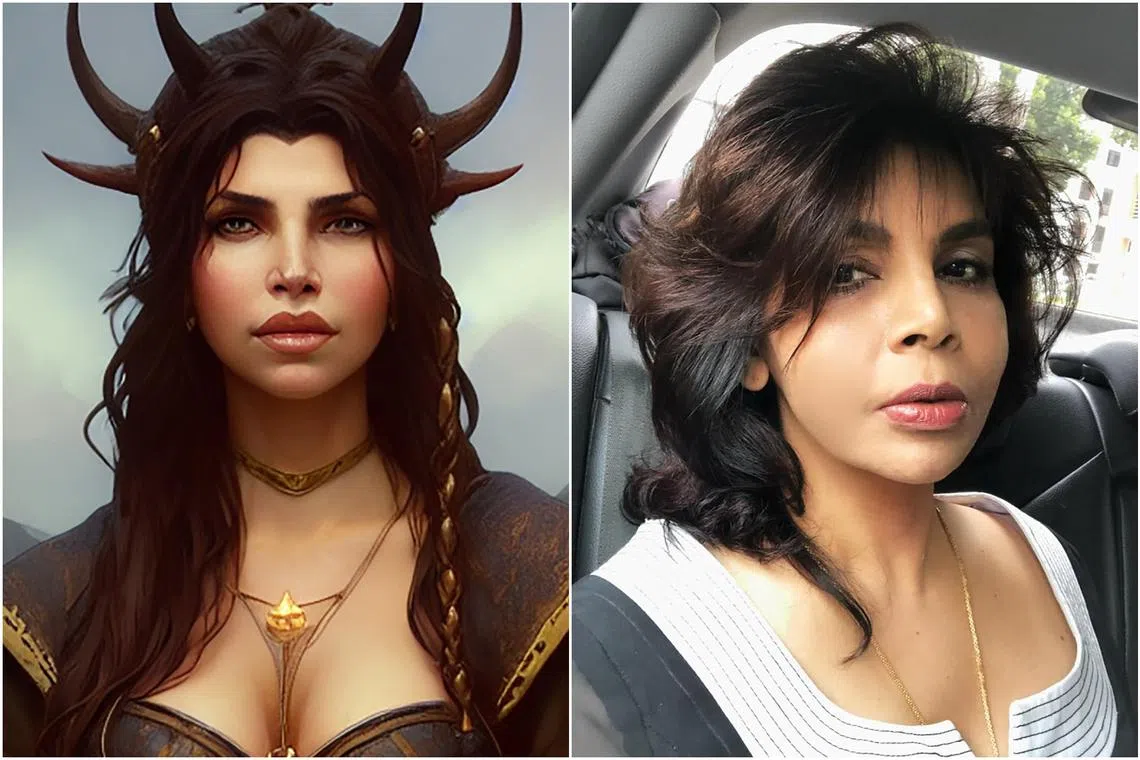 Writer Chantal Sajan  uses the images as digital representations of herself in virtual environments.