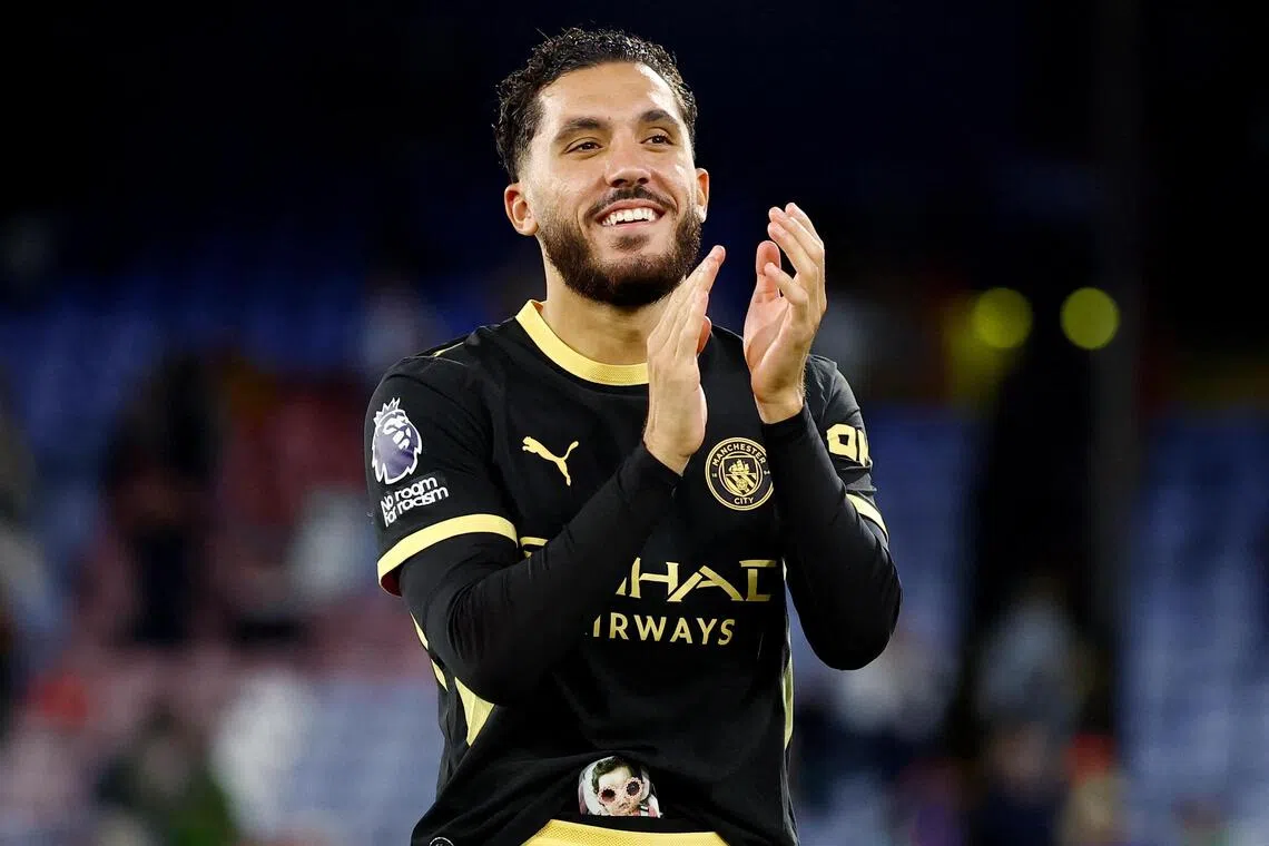 Manchester City’s Rayan Cherki celebrates after the 4-1 Premier League win over Crystal Palace.