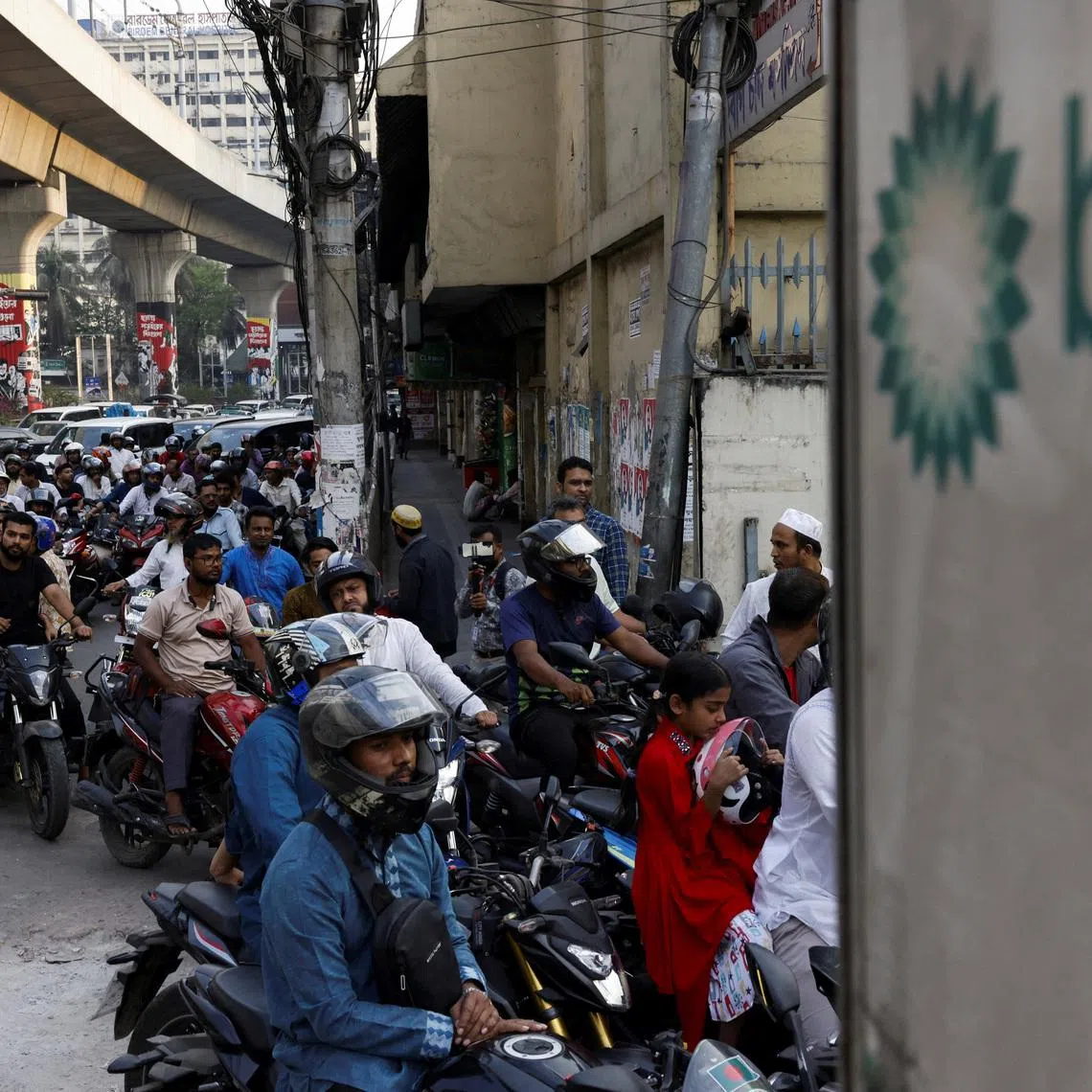 Vehicles queue at a fuel station, as concerns grow over fuel supplies following US-Israel conflict with Iran, in Dhaka, Bangladesh, on March 6.