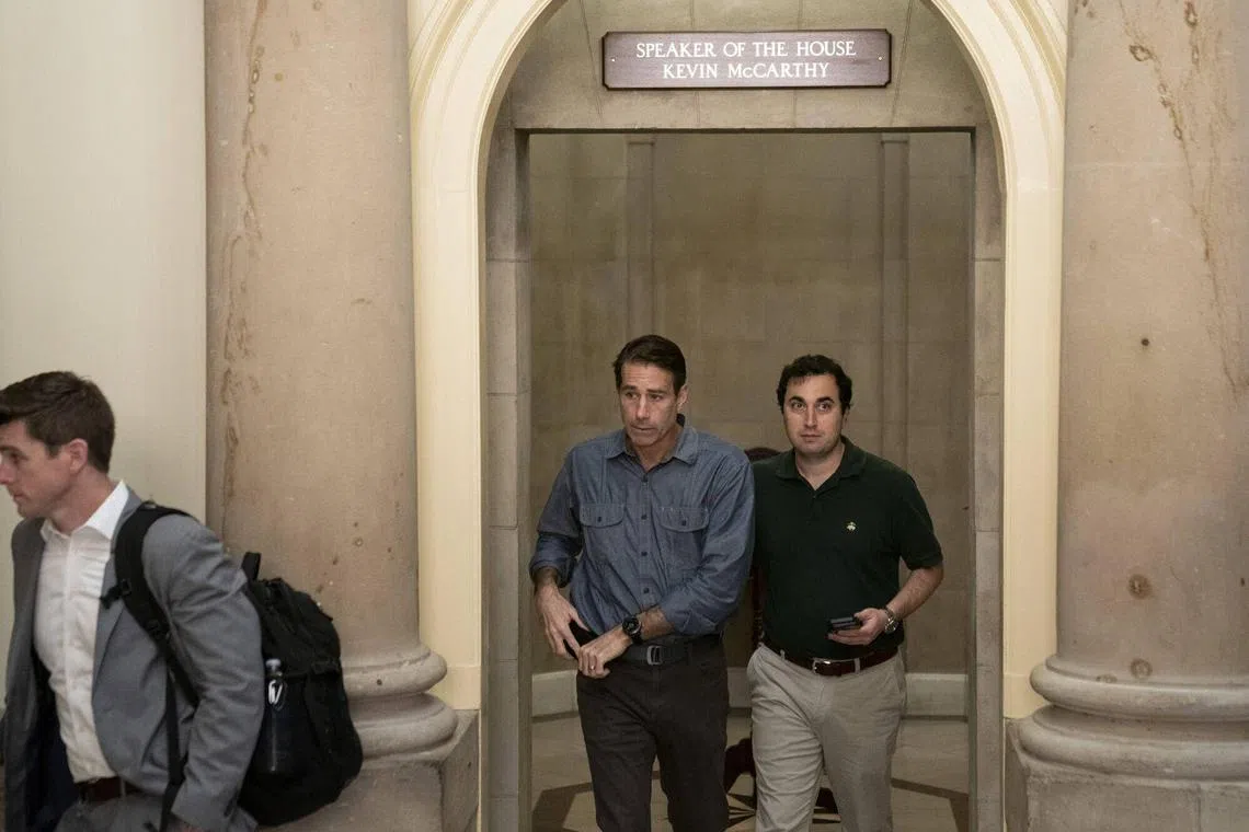 Representative Garret Graves (centre) is among several Republican moderates pushing for a change to the "motion to vacate" rule.