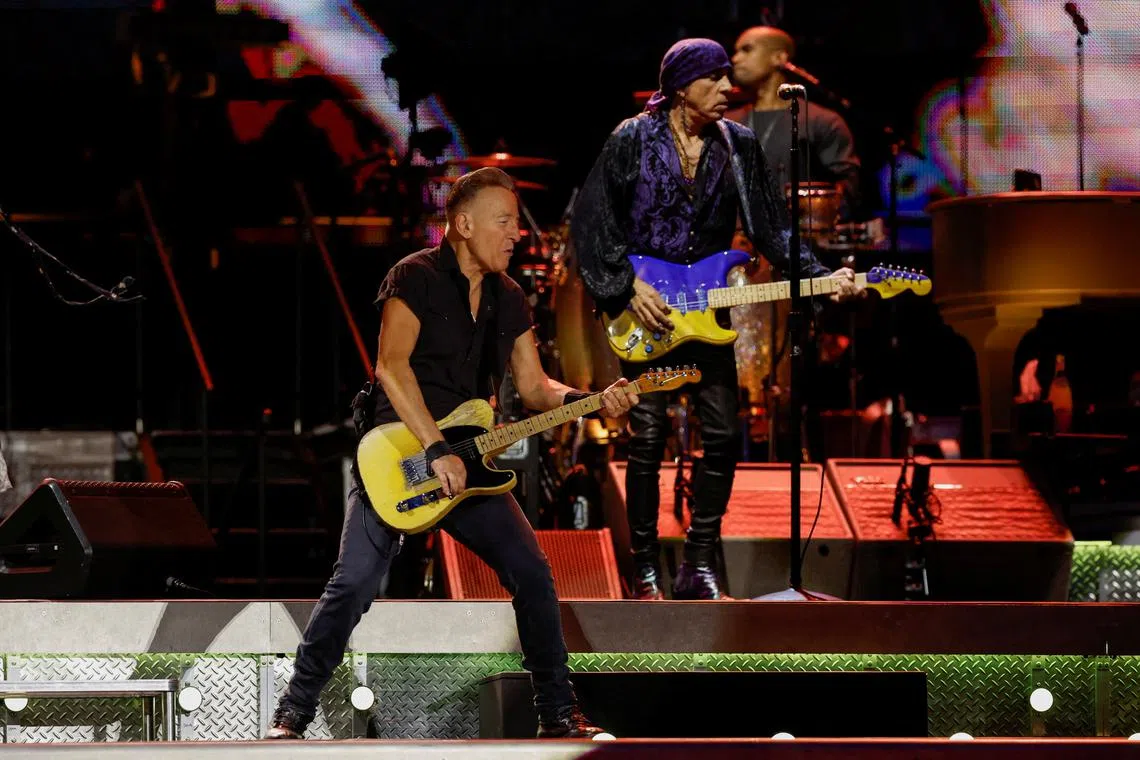 American rock star Bruce Springsteen's concert was expected to attract as many as 50,00 people.
