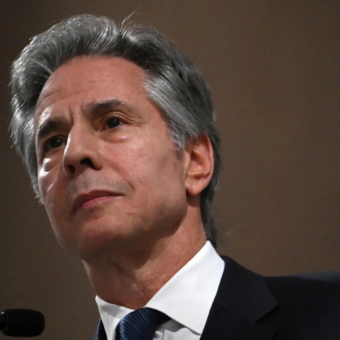 FILE PHOTO: US Secretary of State Antony Blinken delivers a statement to the press after the meeting with the foreign ministers of the Arab Contact Group on Syria in Jordan's southern city of Aqaba on December 14, 2024. ANDREW CABALLERO-REYNOLDS/Pool via REUTERS/File Photo