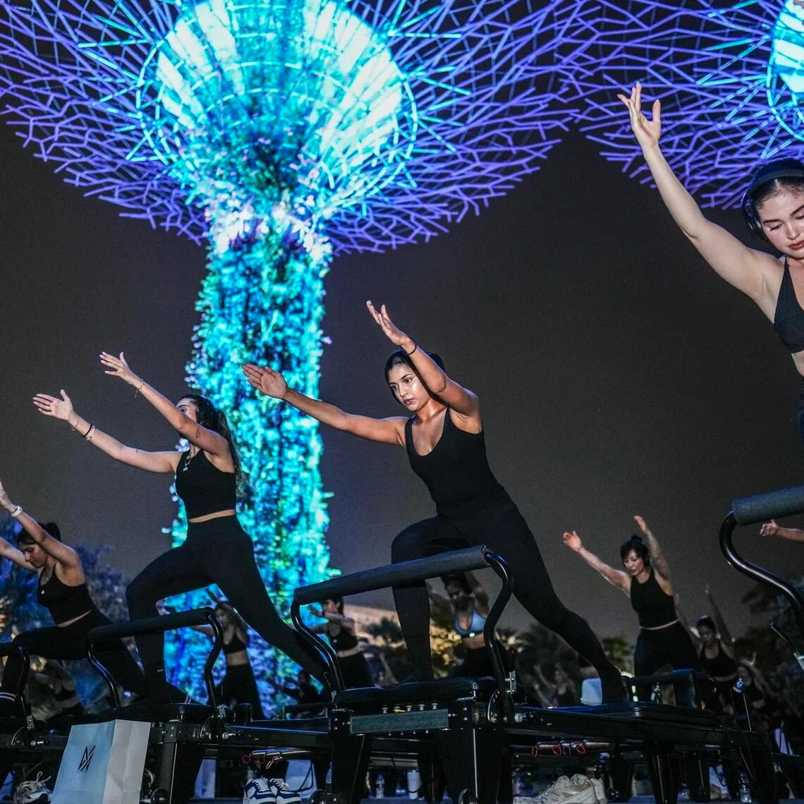 Vaura Pilates' Vaura After Dark event at Gardens by the Bay in June 2025. 