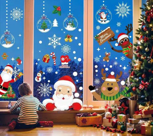 T Tersely Christmas Window Stickers