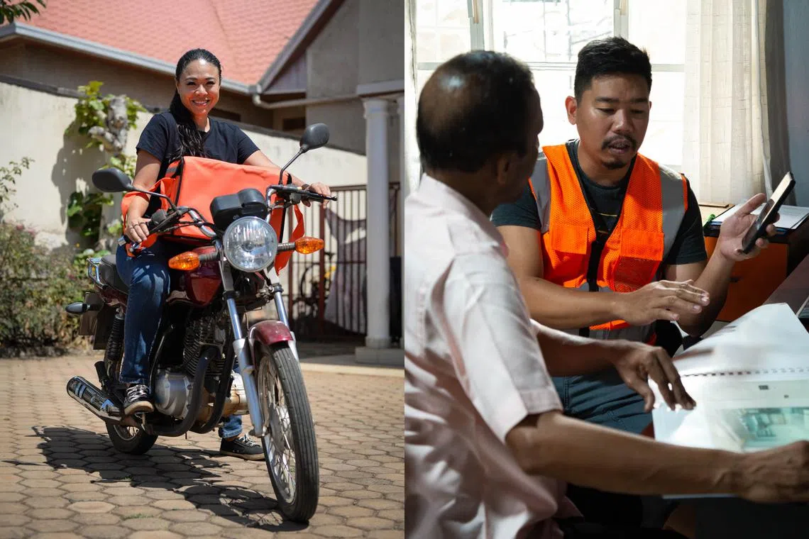 RwandAir pilot Suzanna Seng (left)  started a courier delivery service in Rwanda, while Filipino entrepreneur Royce Roselle Sinoy has started his own construction and contracting works company.