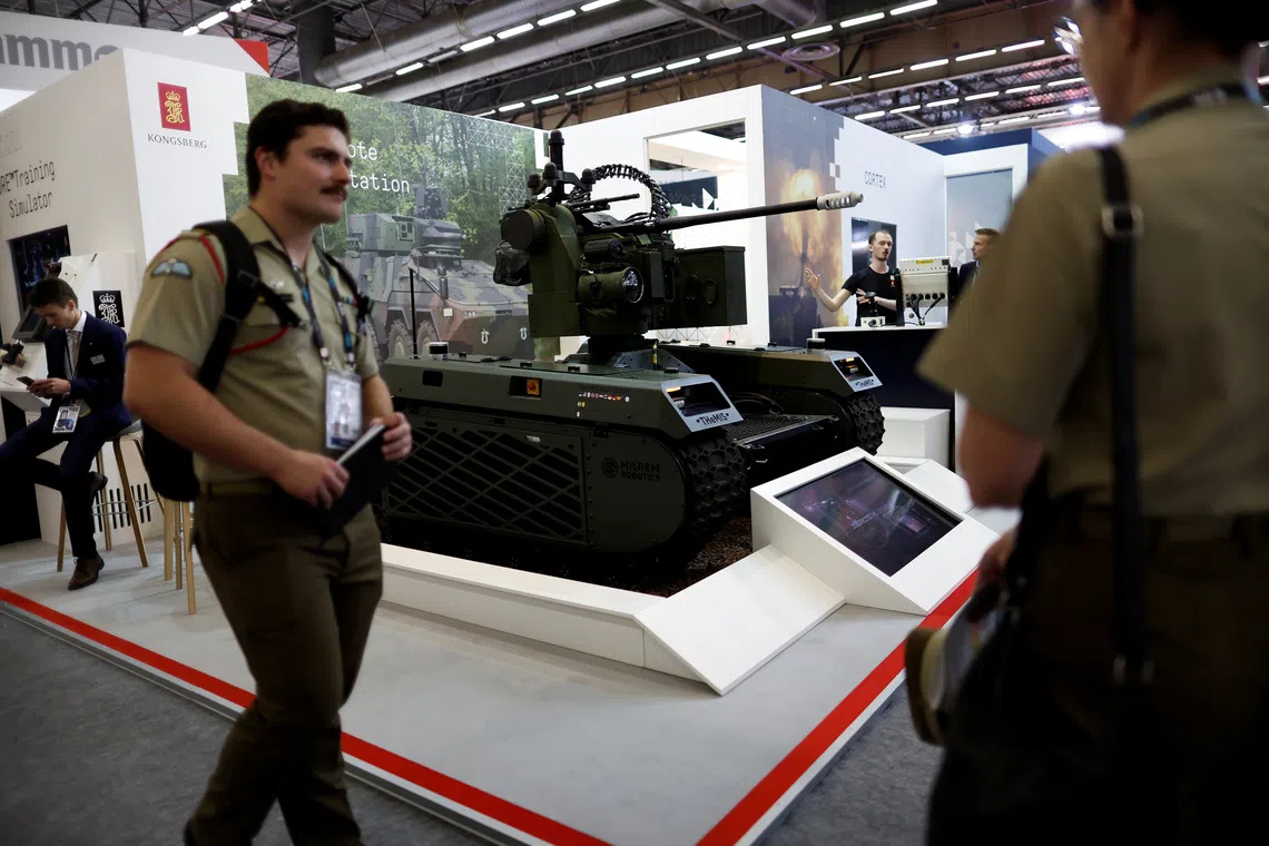 A THeMIS Combat Unmanned Ground Vehicle (UGV) by Milrem Robotics is pictured at the Eurosatory international defence and security exhibition in Villepinte, near Paris, France June 13, 2022. REUTERS/Benoit Tessier