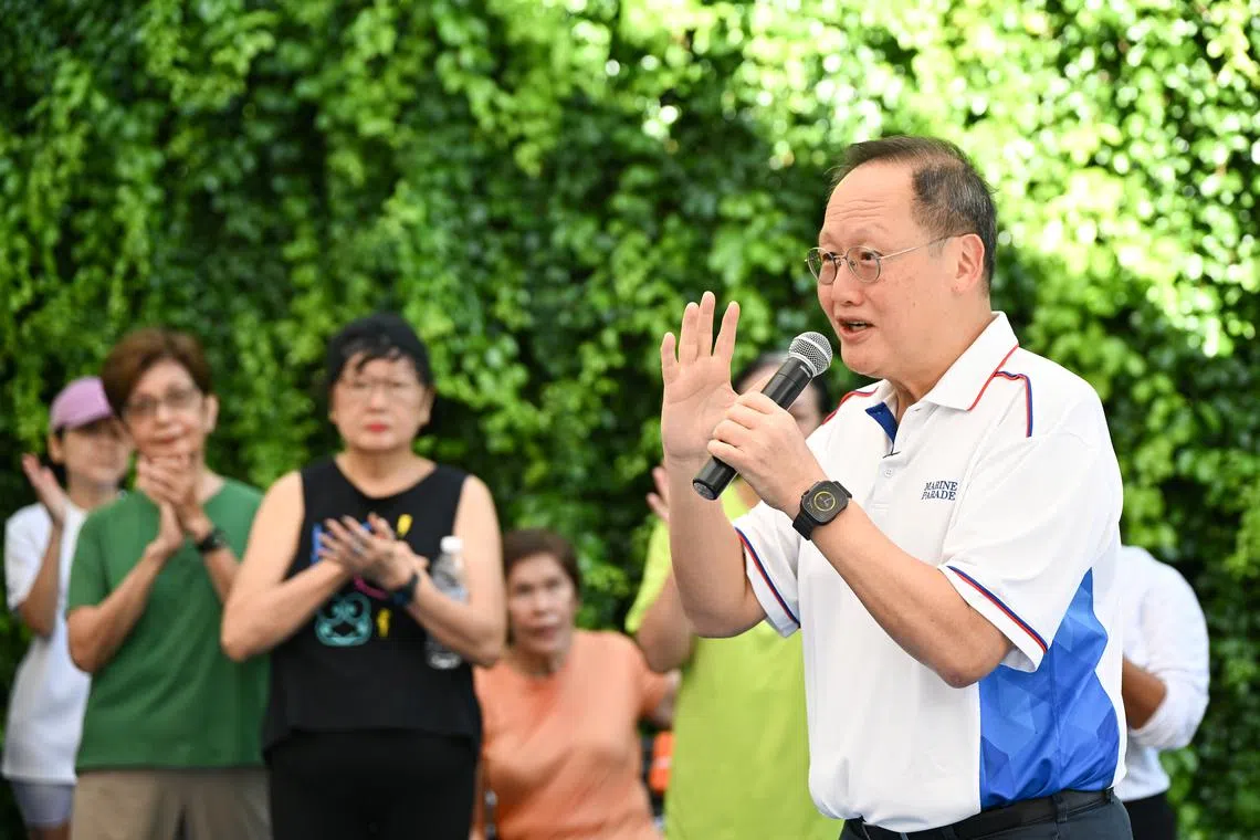 Manpower Minister and Marine Parade GRC MP Tan See Leng shared the plans with residents at a community brunch event at Koon Seng Park on April 12.