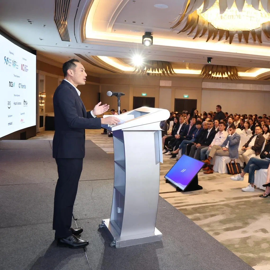 SCS’s Inaugural AI Conference 2026 at Mandarin Oriental Singapore Oriental Ballroom, Level 1 5 Raffles Avenue. Opening Address by Guest of Honour, Mr Tan Kiat How, Senior Minister of State, Ministry of Digital Development and Information.