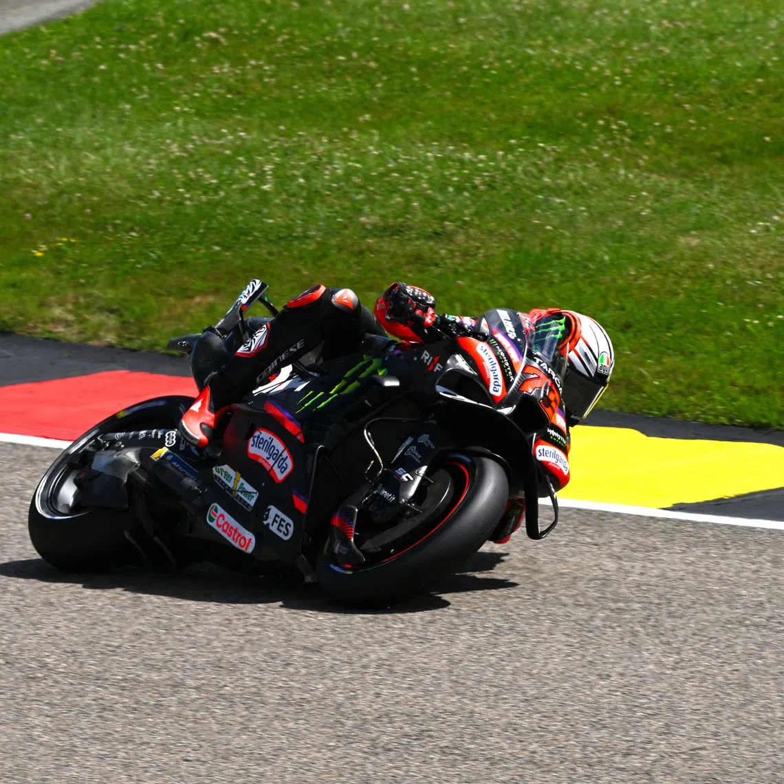 FILE PHOTO: MotoGP - German Grand Prix - Sachsenring, Hohenstein-Ernstthal, Germany - July 11, 2026 Aprilia Racing's Marco Bezzecchi during qualifying 2 REUTERS/Annegret Hilse/File Photo