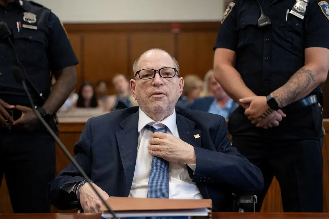 Former film producer Harvey Weinstein appears in court in New York, U.S.,  July 19, 2024. Adam Gray/Pool via REUTERS/File Photo
